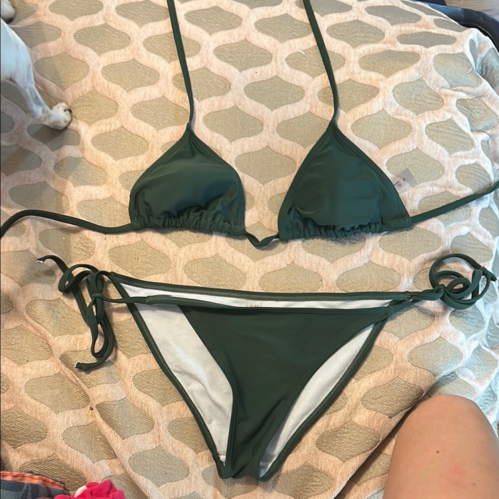 Green Triangle Bikini Set